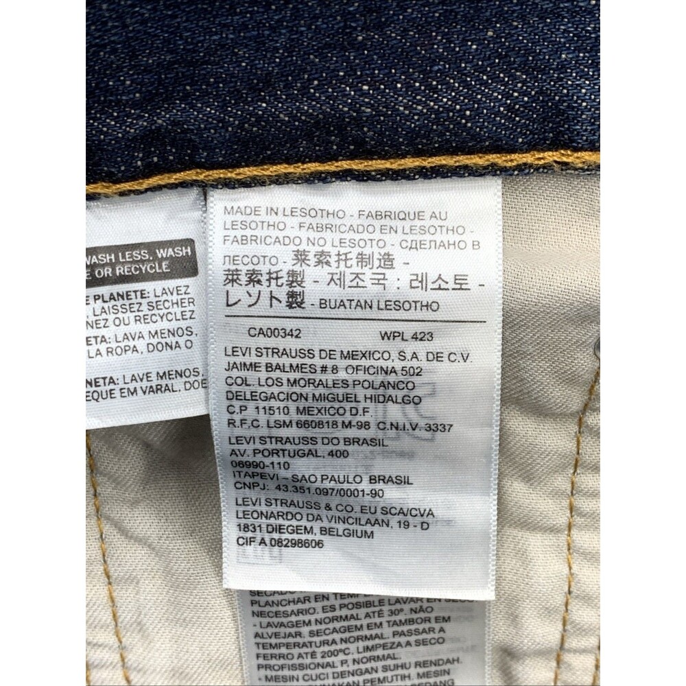 Levi's 505 Denim Jeans Men's Regular Fit Size 38X30 Blue Stretch Dark Wash - Picture 13 of 16